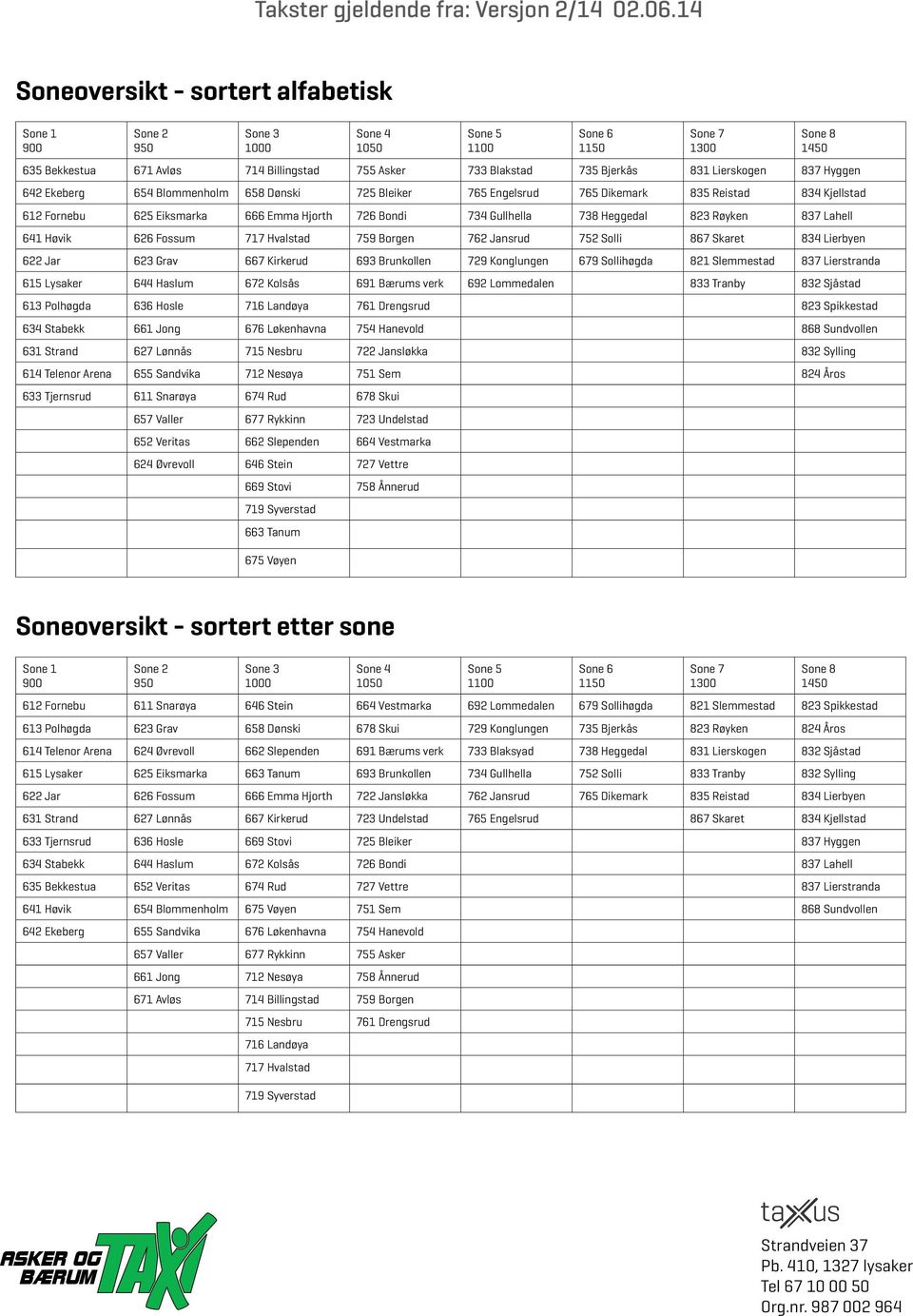 626 Fossum 717 Hvalstad 759 Borgen 762 Jansrud 752 Solli 867 Skaret 834 Lierbyen 622 Jar 623 Grav 667 Kirkerud 693 Brunkollen 729 Konglungen 679 Sollihøgda 821 Slemmestad 837 Lierstranda 615 Lysaker