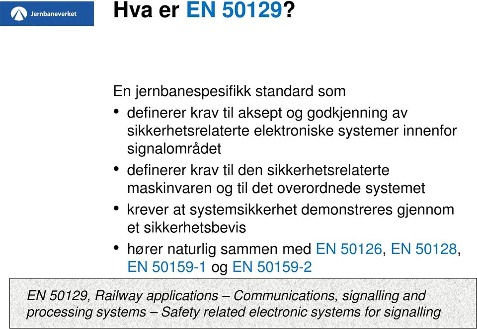 signalområdet definerer krav til den sikkerhetsrelaterte maskinvaren og til det overordnede systemet krever at systemsikkerhet