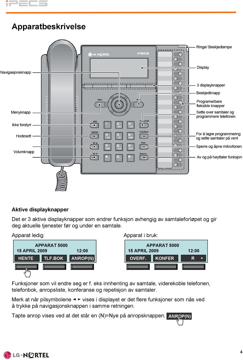 KONFER R Funksjoner som vil endre seg er f. eks innhenting av samtale, viderekoble telefonen, telefonbok, anropsliste, konferanse og repetisjon av samtaler.