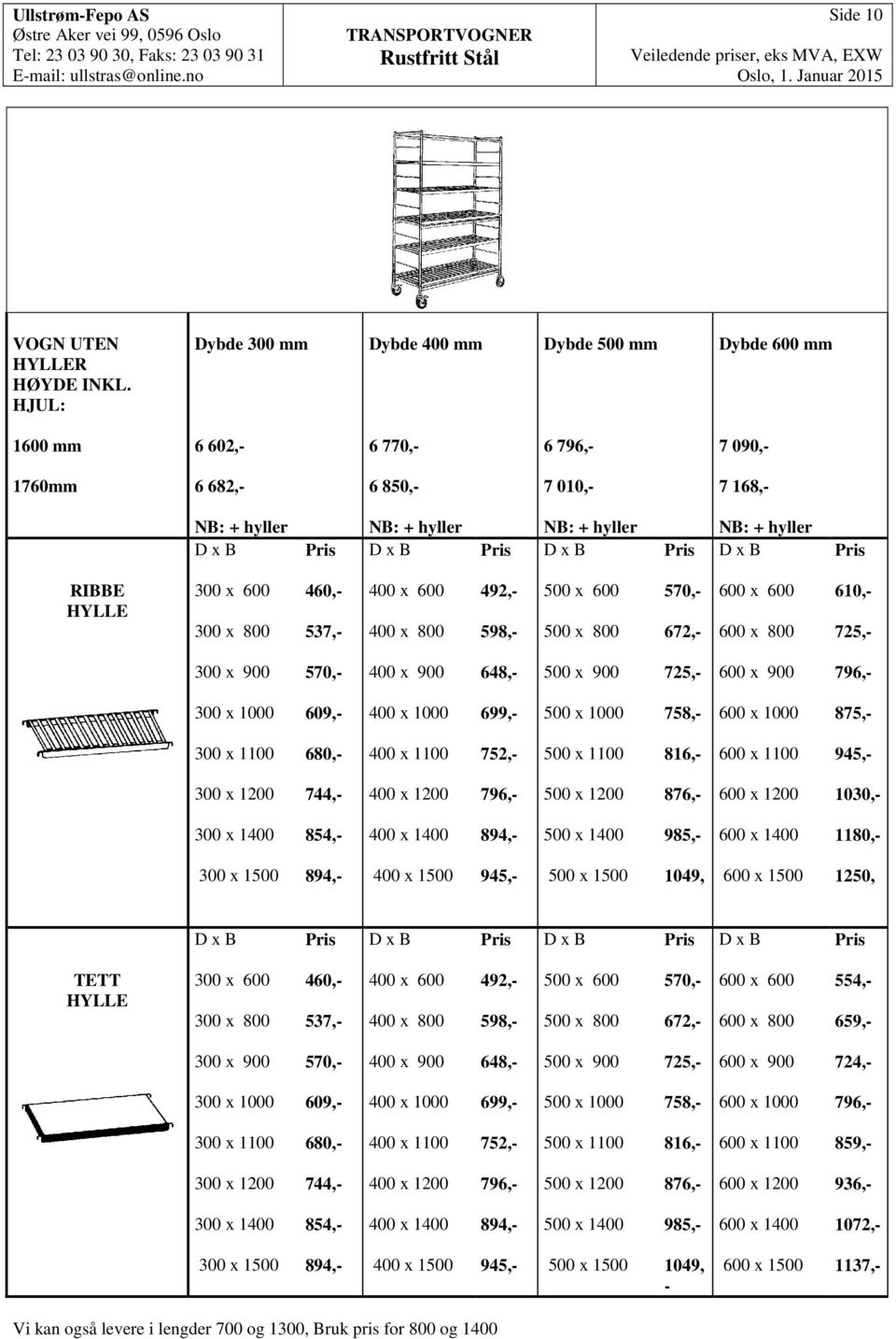hyller D x B Pris RIBBE HYLLE 00 x 00 00 x 800 0,- 7,- 00 x 00 00 x 800 92,- 98,- 00 x 00 00 x 800 70,- 72,- 00 x 00 00 x 800 10,- 72,- 00 x 900 70,- 00 x 900 8,- 00 x 900 72,- 00 x 900 79,- 00 x