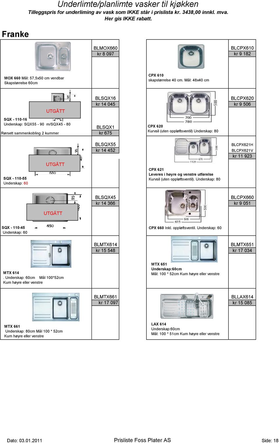Mål: 48x40 cm UTGÅTT SQX - 110-16 Underskap: SQX55-90 m/sqx45-80 BLSQX1 Rørsett sammenkobling 2 kummer kr 675 BLSQX16 BLCPX620 kr 14 045 kr 9 506 CPX 620 Kurvsil (uten oppløftsventil) Underskap: 80