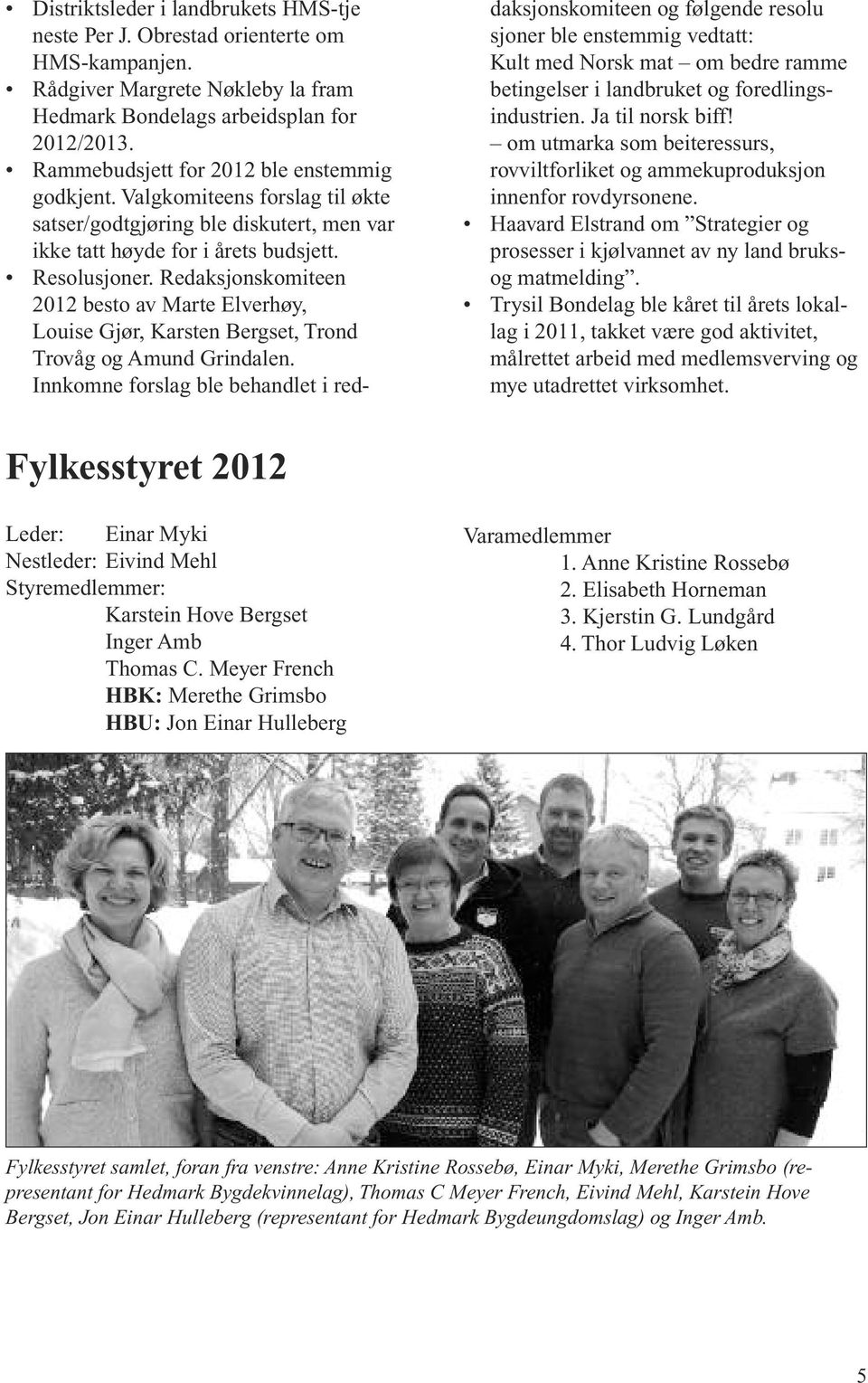 Redaksjonskomiteen 2012 besto av Marte Elverhøy, Louise Gjør, Karsten Bergset, Trond Trovåg og Amund Grindalen.