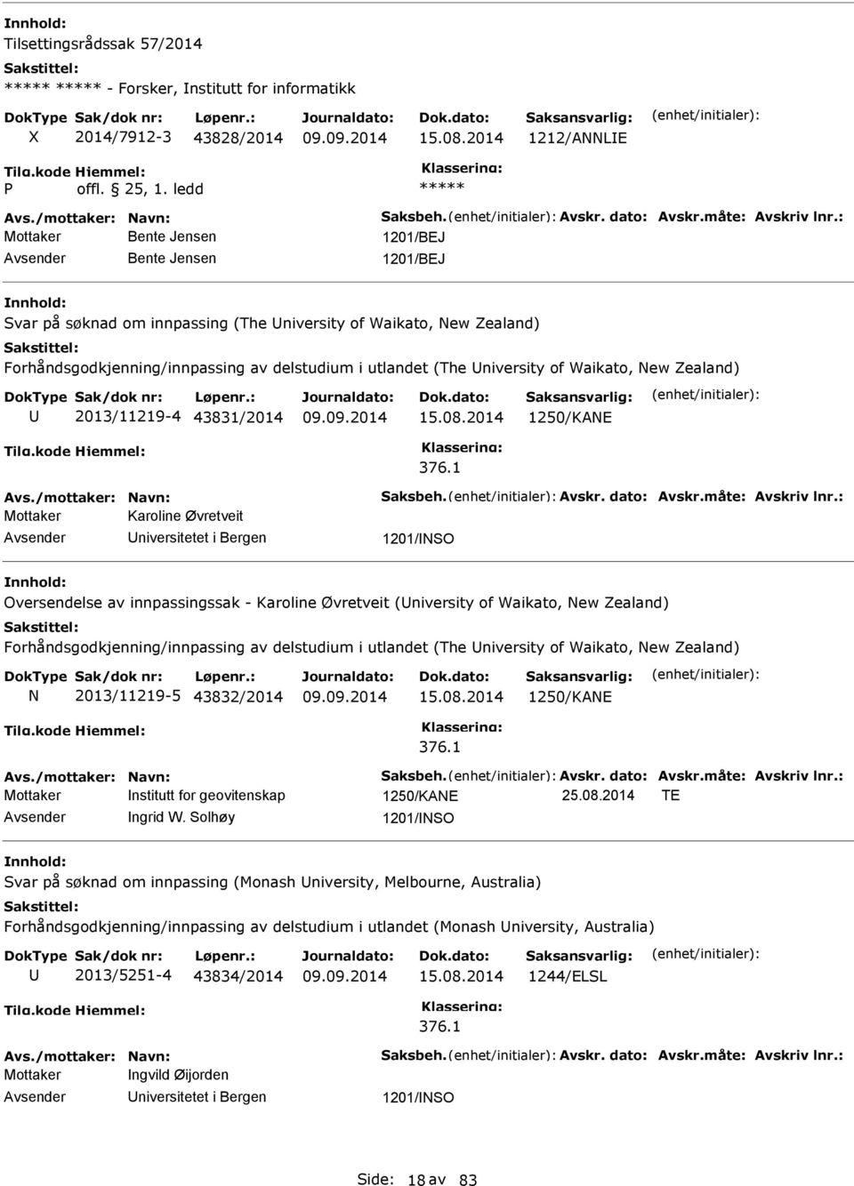 niversity of Waikato, ew Zealand) 2013/11219-4 43831/2014 15.08.2014 1250/KAE 376.