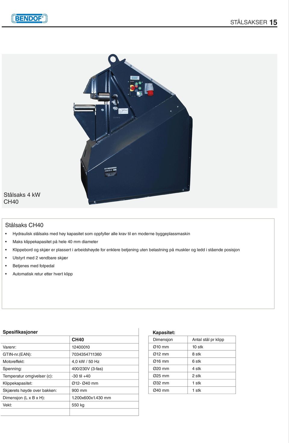 CH40 Varenr: 12400010 GTIN-nr.