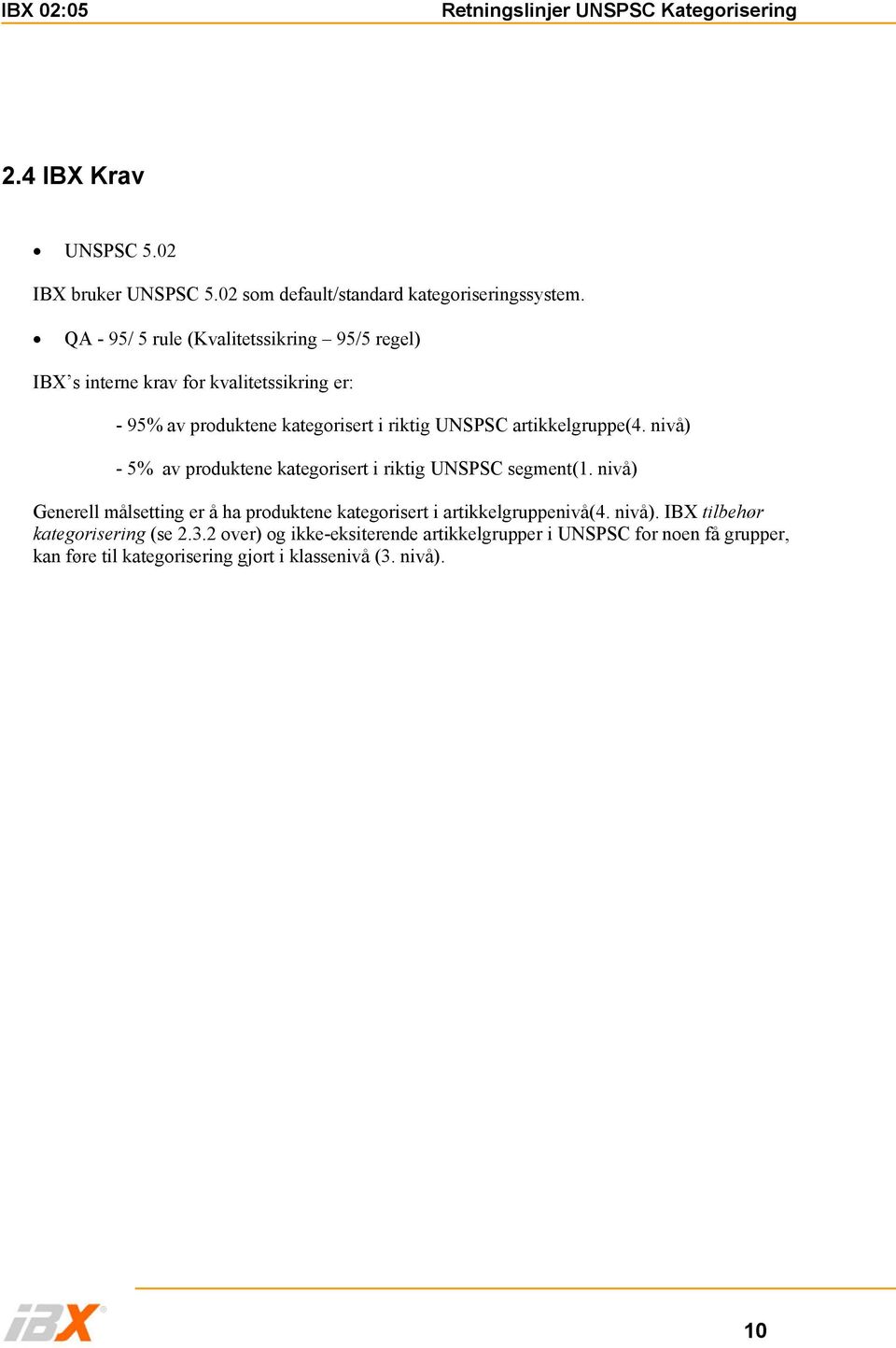 artikkelgruppe(4. nivå) - 5% av produktene kategorisert i riktig UNSPSC segment(1.