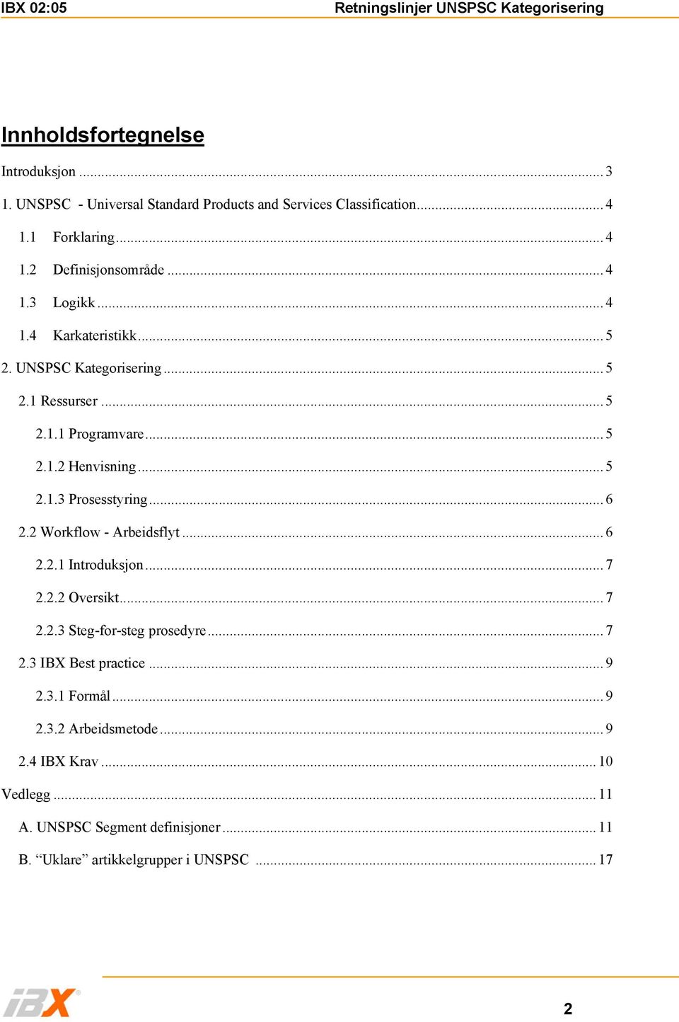 .. 6 2.2 Workflow - Arbeidsflyt... 6 2.2.1 Introduksjon... 7 2.2.2 Oversikt... 7 2.2.3 Steg-for-steg prosedyre... 7 2.3 IBX Best practice... 9 2.3.1 Formål.