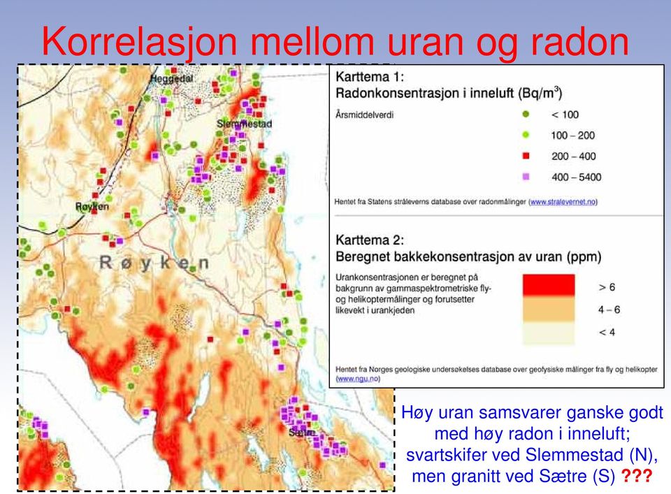 radon i inneluft; svartskifer ved