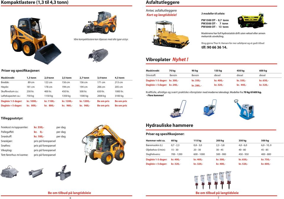 Maskinene har full hydrostatisk drift uten veksel eller annen mekanisk utveksling. Ring gjerne Thor H. Hansen for mer asfaltprat og et godt tilbud tlf: 90 66 36 14. Vibroplater Nyhet!