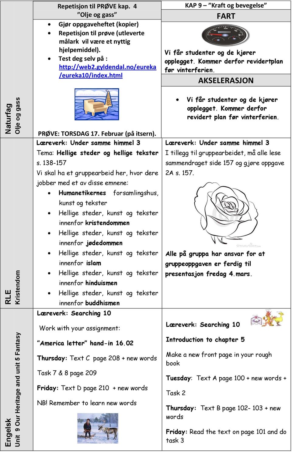 html KAP 9 Kraft og bevegelse FART Vi får studenter og de kjører opplegget. Kommer derfor revidertplan før vinterferien. AKSELERASJON Vi får studenter og de kjører opplegget.