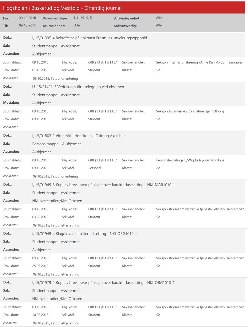 dato: Arkivdel: Student I, 15/01803-2 Vitnemål - Høgskolen i Oslo og Akershus Personalmappe - Dok.