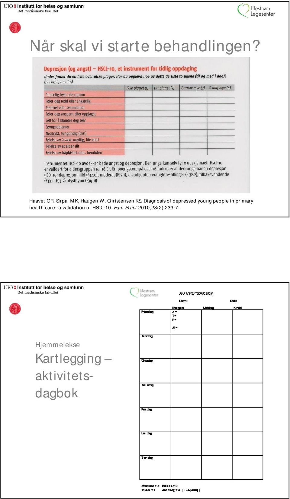 Diagnosis of depressed young people in primary health