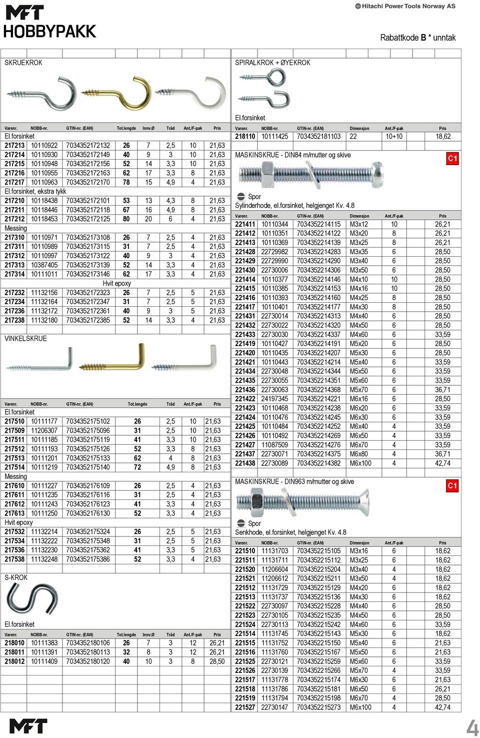 21,63 217217 10110963 7034352172170 78 15 4,9 4 21,63, ekstra tykk 217210 10118438 7034352172101 53 13 4,3 8 21,63 217211 10118446 7034352172118 67 16 4,9 8 21,63 217212 10118453 7034352172125 80 20