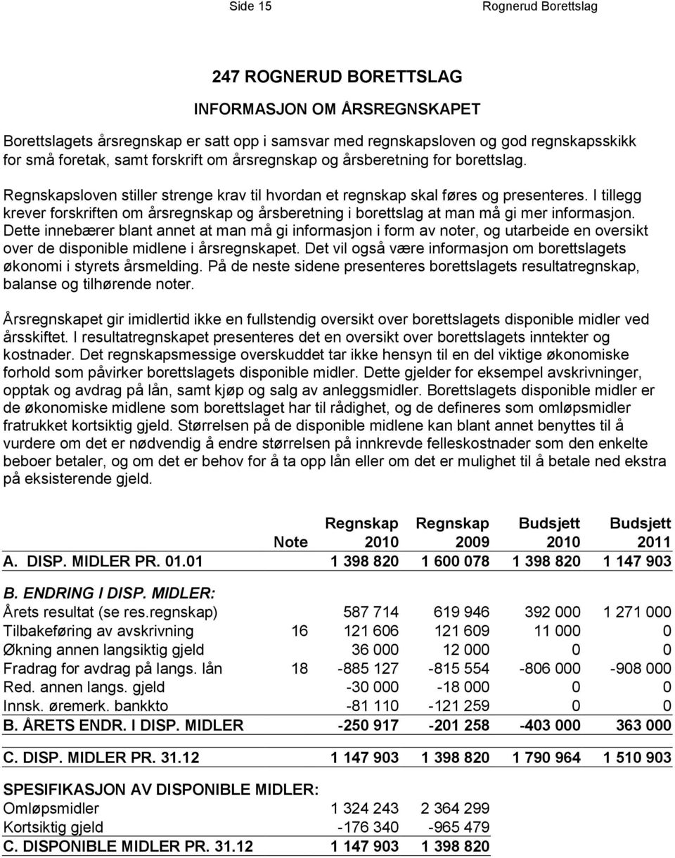 I tillegg krever forskriften om årsregnskap og årsberetning i borettslag at man må gi mer informasjon.