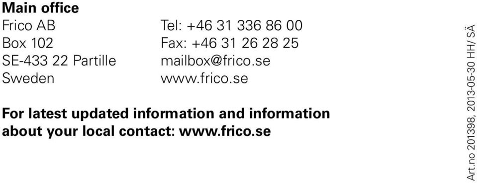 se Sweden www.frico.