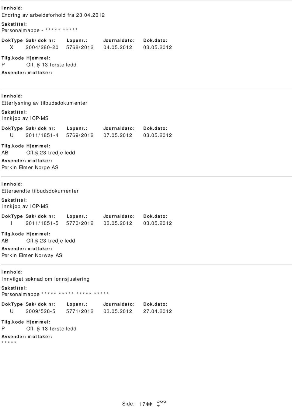 23 tredje ledd erkin Elmer Norge AS Ettersendte tilbudsdokumenter nnkjøp av C-MS 2011/1851-5 50/2012 03.05.