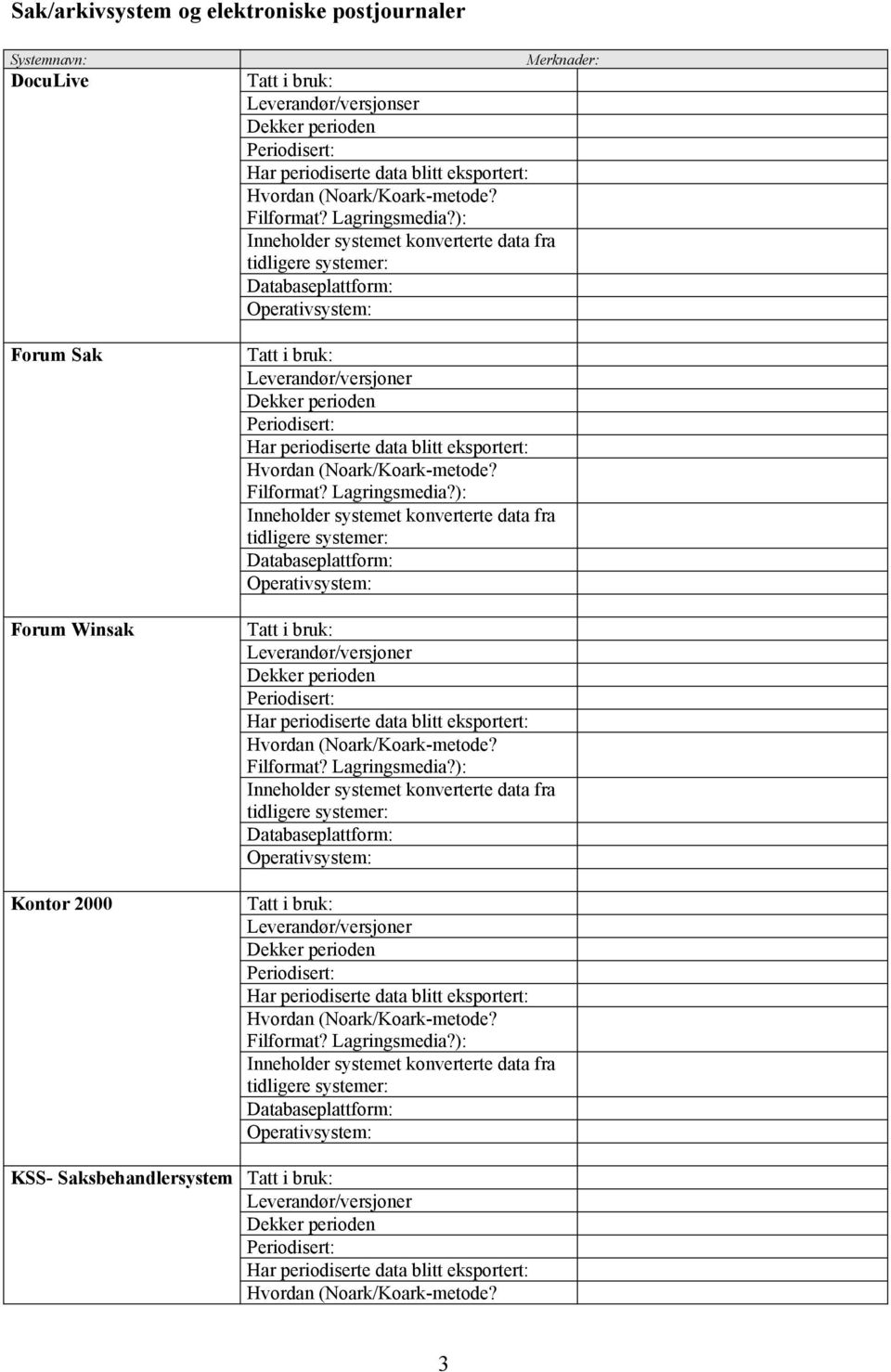 Filformat? konverterte data fra tidligere Kontor 2000 Hvordan (Noark/Koark-metode? Filformat?