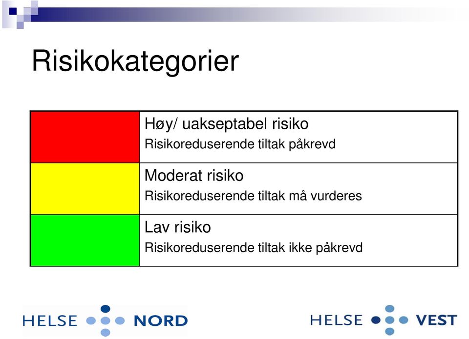 risiko Risikoreduserende tiltak må vurderes