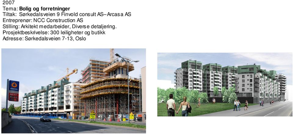 Stilling: Arkitekt medarbeider, Diverse detaljering.