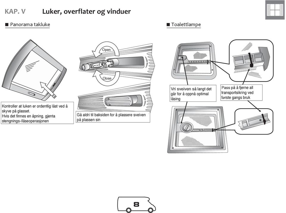 S'il y a ouverture refaire la manœuvre Hvis det finnes en åpning, gjenta de fermeture / verrouillage stengnings-/låseoperasjonen Gå Ne aldri jamais til baksiden revenir for å en