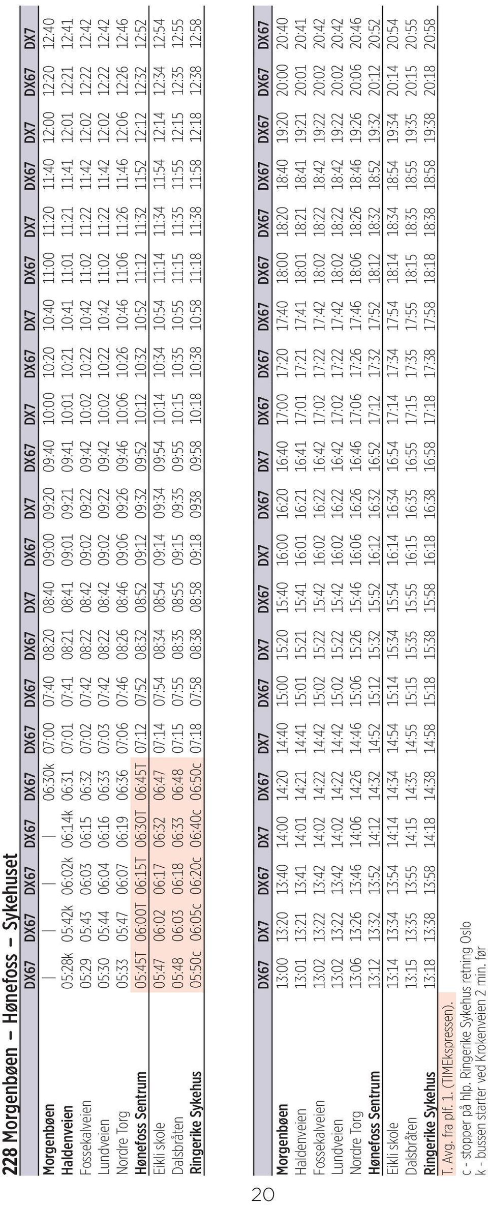 Fossekalveien 05:29 05:43 06:03 06:15 06:32 07:02 07:42 08:22 08:42 09:02 09:22 09:42 10:02 10:22 10:42 11:02 11:22 11:42 12:02 12:22 12:42 Lundveien 05:30 05:44 06:04 06:16 06:33 07:03 07:42 08:22