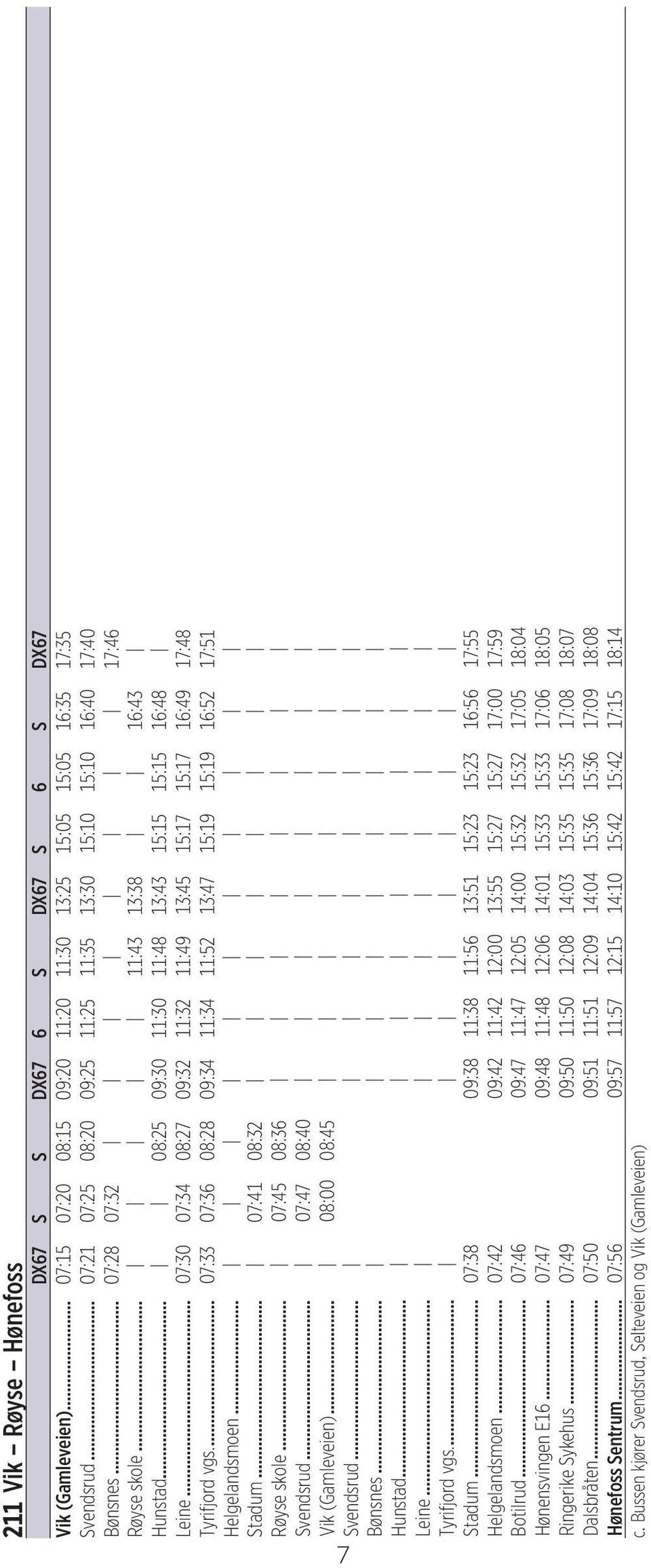 .. 07:30 07:34 08:27 09:32 11:32 11:49 13:45 15:17 15:17 16:49 17:48 Tyrifjord vgs... 07:33 07:36 08:28 09:34 11:34 11:52 13:47 15:19 15:19 16:52 17:51 Helgelandsmoen... Stadum.