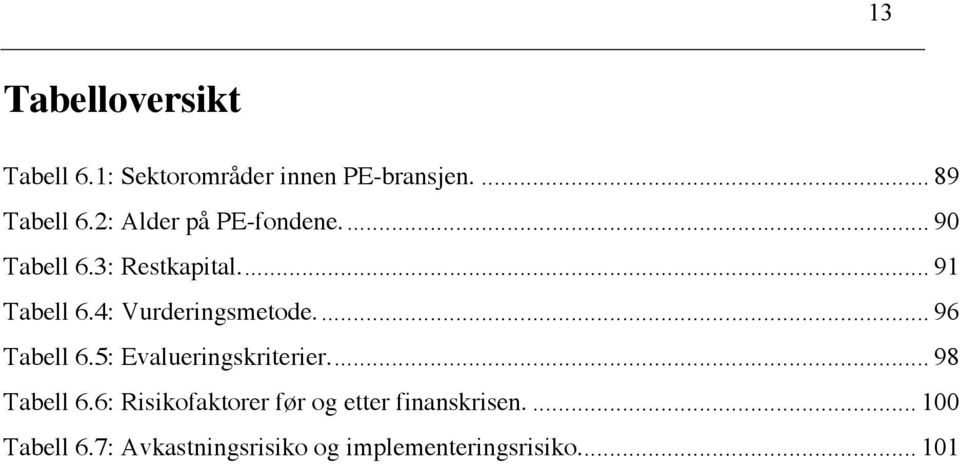 4: Vurderingsmetode.... 96 Tabell 6.5: Evalueringskriterier.... 98 Tabell 6.