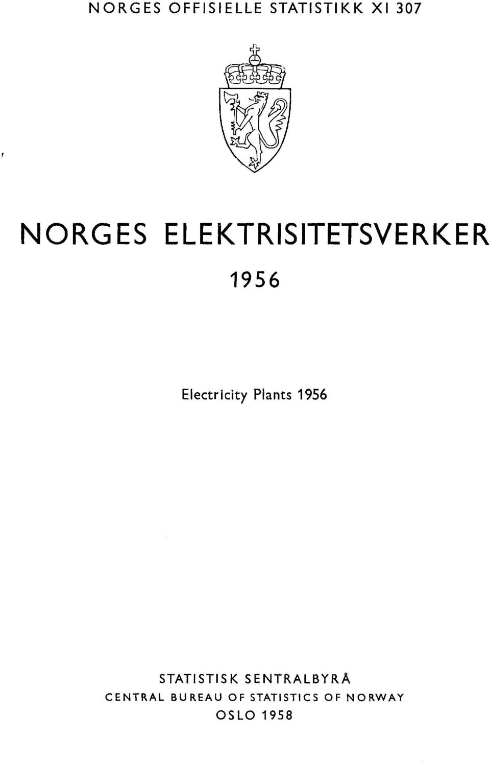 Electricity Plants 956 STATISTISK