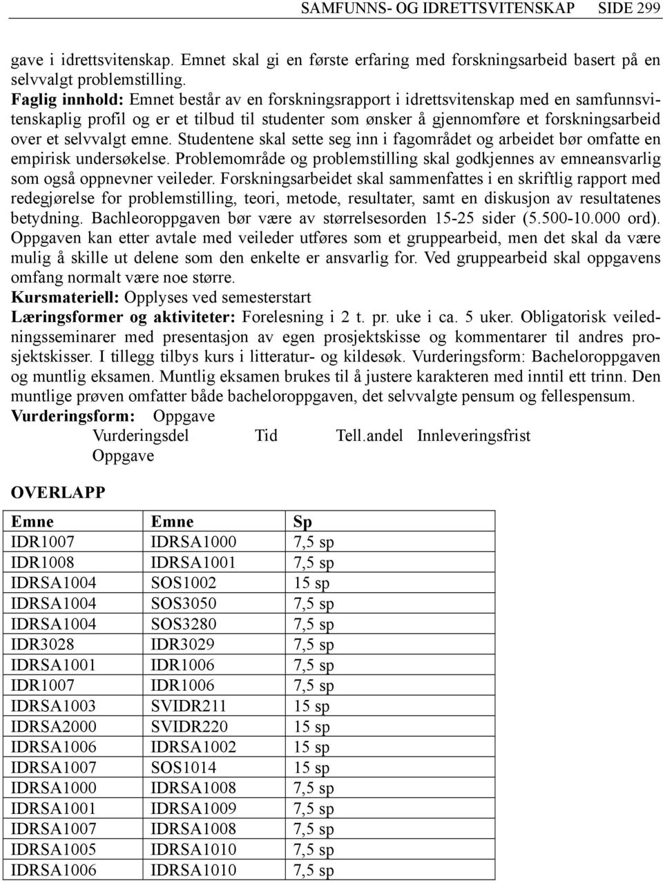 emne. Studentene skal sette seg inn i fagområdet og arbeidet bør omfatte en empirisk undersøkelse. Problemområde og problemstilling skal godkjennes av emneansvarlig som også oppnevner veileder.