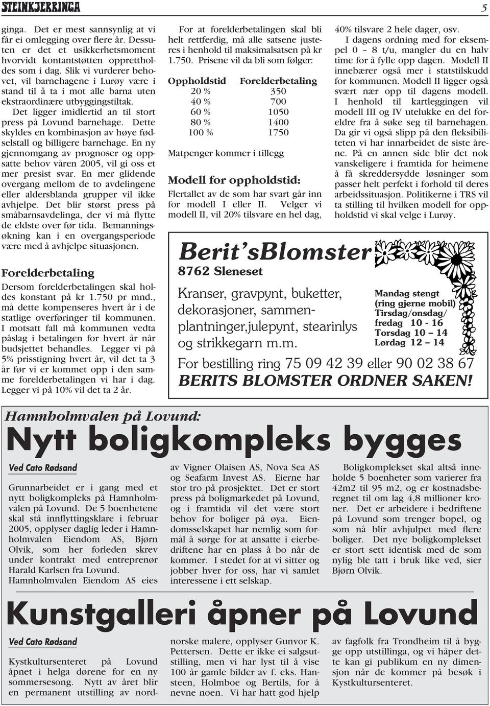 Dette skyldes en kombinasjon av høye fødselstall og billigere barnehage. En ny gjennomgang av prognoser og oppsatte behov våren 2005, vil gi oss et mer presist svar.