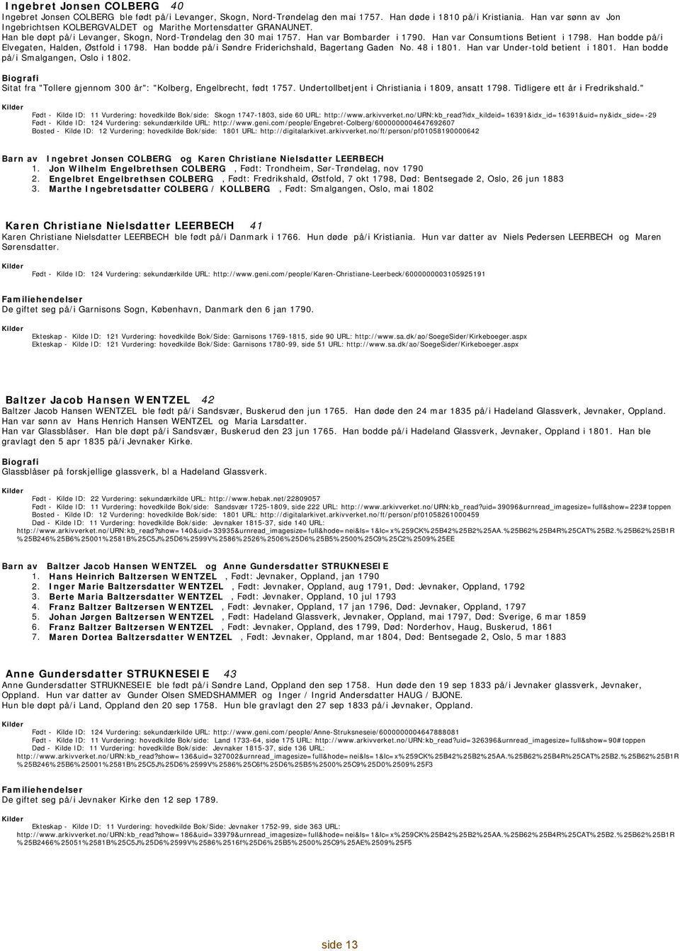 Han var Consumtions Betient i 1798. Han bodde på/i Elvegaten, Halden, Østfold i 1798. Han bodde på/i Søndre Friderichshald, Bagertang Gaden No. 48 i 1801. Han var Under-told betient i 1801.