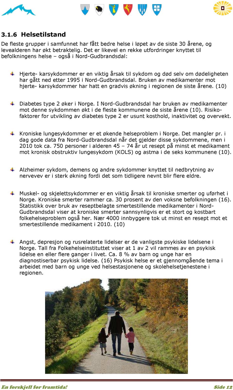 Nord-Gudbrandsdal. Bruken av medikamenter mot hjerte- karsykdommer har hatt en gradvis økning i regionen de siste årene. (10) Diabetes type 2 øker i Norge.