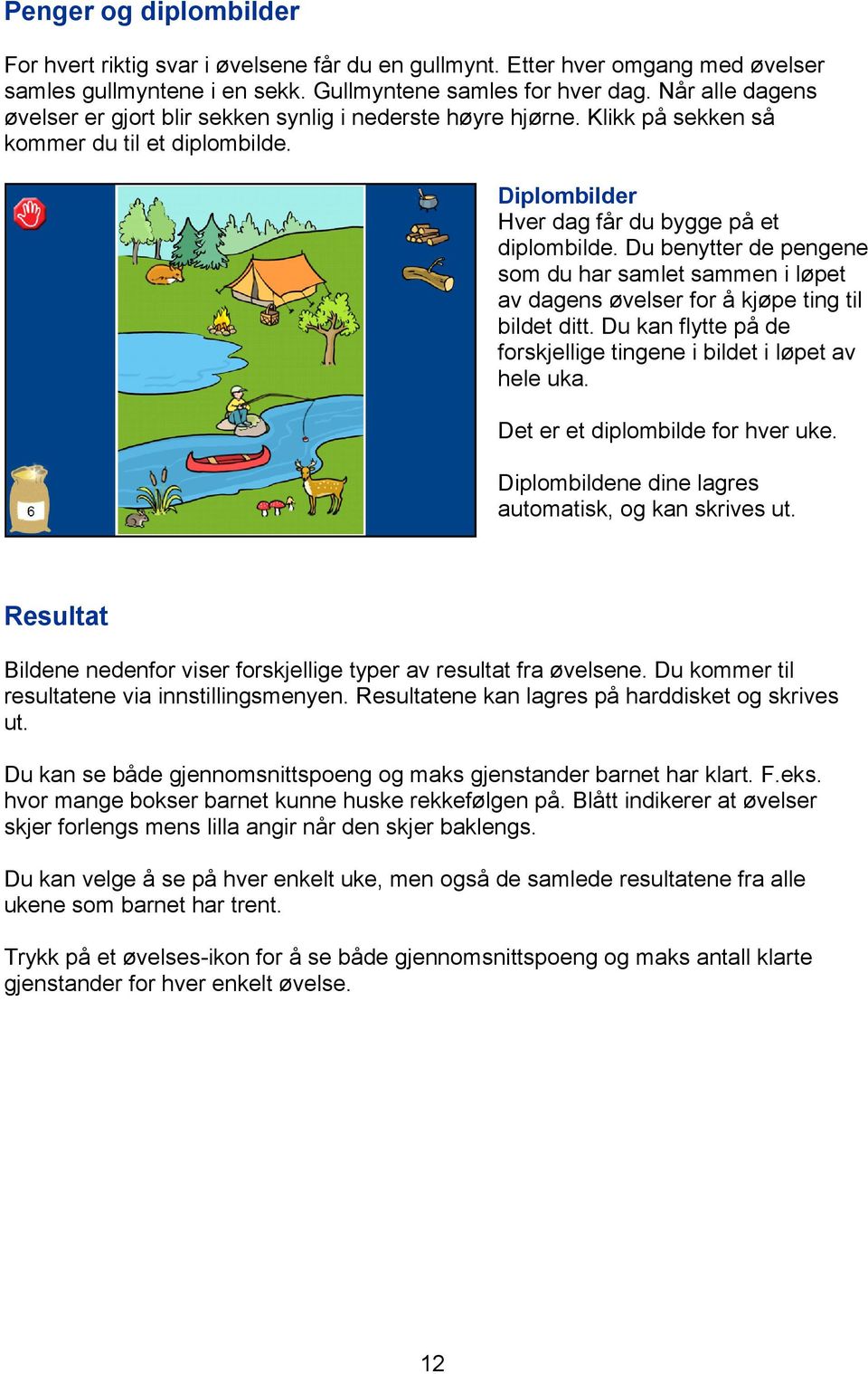 Du benytter de pengene som du har samlet sammen i løpet av dagens øvelser for å kjøpe ting til bildet ditt. Du kan flytte på de forskjellige tingene i bildet i løpet av hele uka.