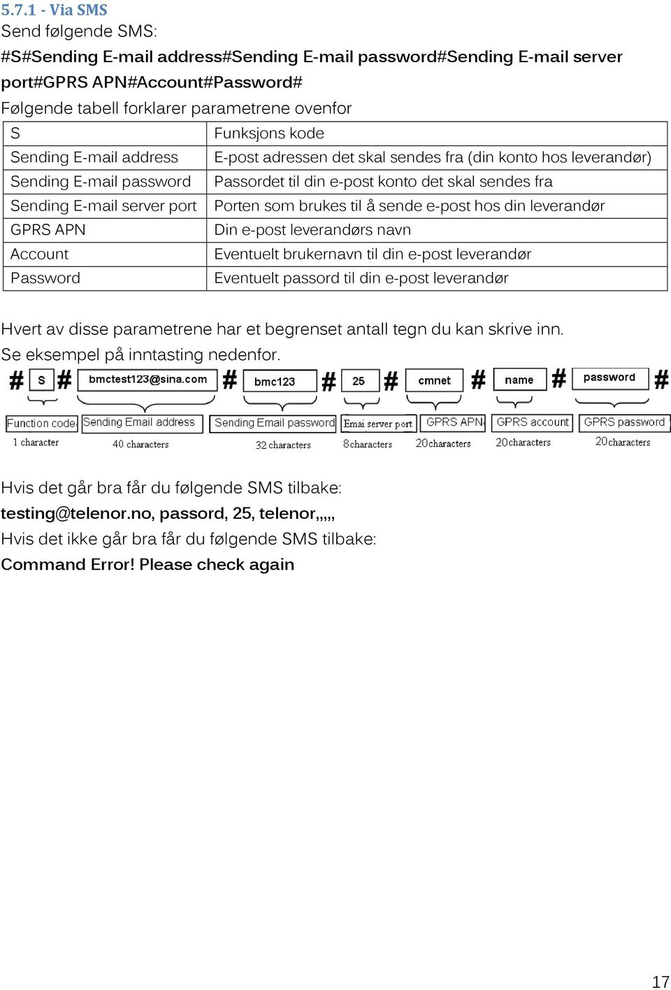 konto det skal sendes fra Porten som brukes til å sende e-post hos din leverandør Din e-post leverandørs navn Eventuelt brukernavn til din e-post leverandør Eventuelt passord til din e-post