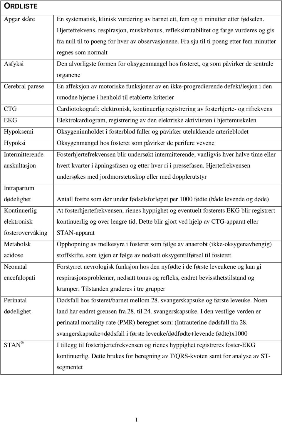 Hjertefrekvens, respirasjon, muskeltonus, refleksirritabilitet og farge vurderes og gis fra null til to poeng for hver av observasjonene.