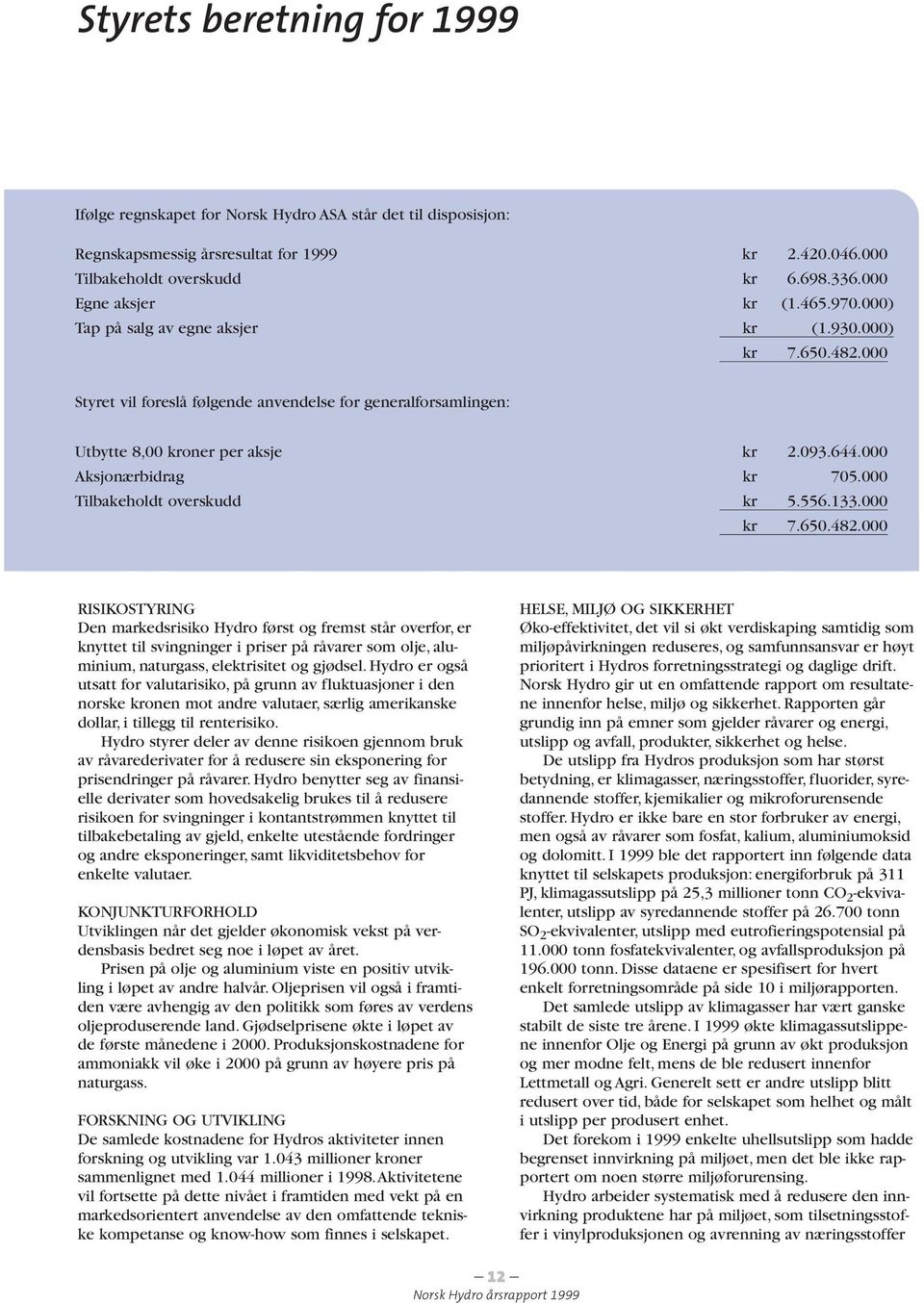 644.000 Aksjonærbidrag kr 705.000 Tilbakeholdt overskudd kr 5.556.133.000 kr 7.650.482.