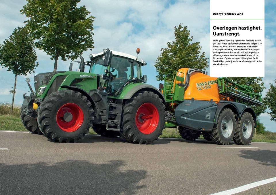 I Vest-Europa er nesten hver tredje traktor på 200 hk og mer en Fendt Vario.