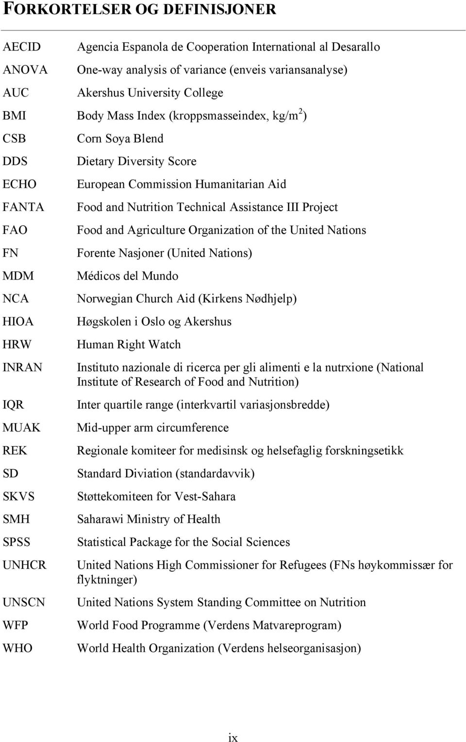 Humanitarian Aid Food and Nutrition Technical Assistance III Project Food and Agriculture Organization of the United Nations Forente Nasjoner (United Nations) Médicos del Mundo Norwegian Church Aid