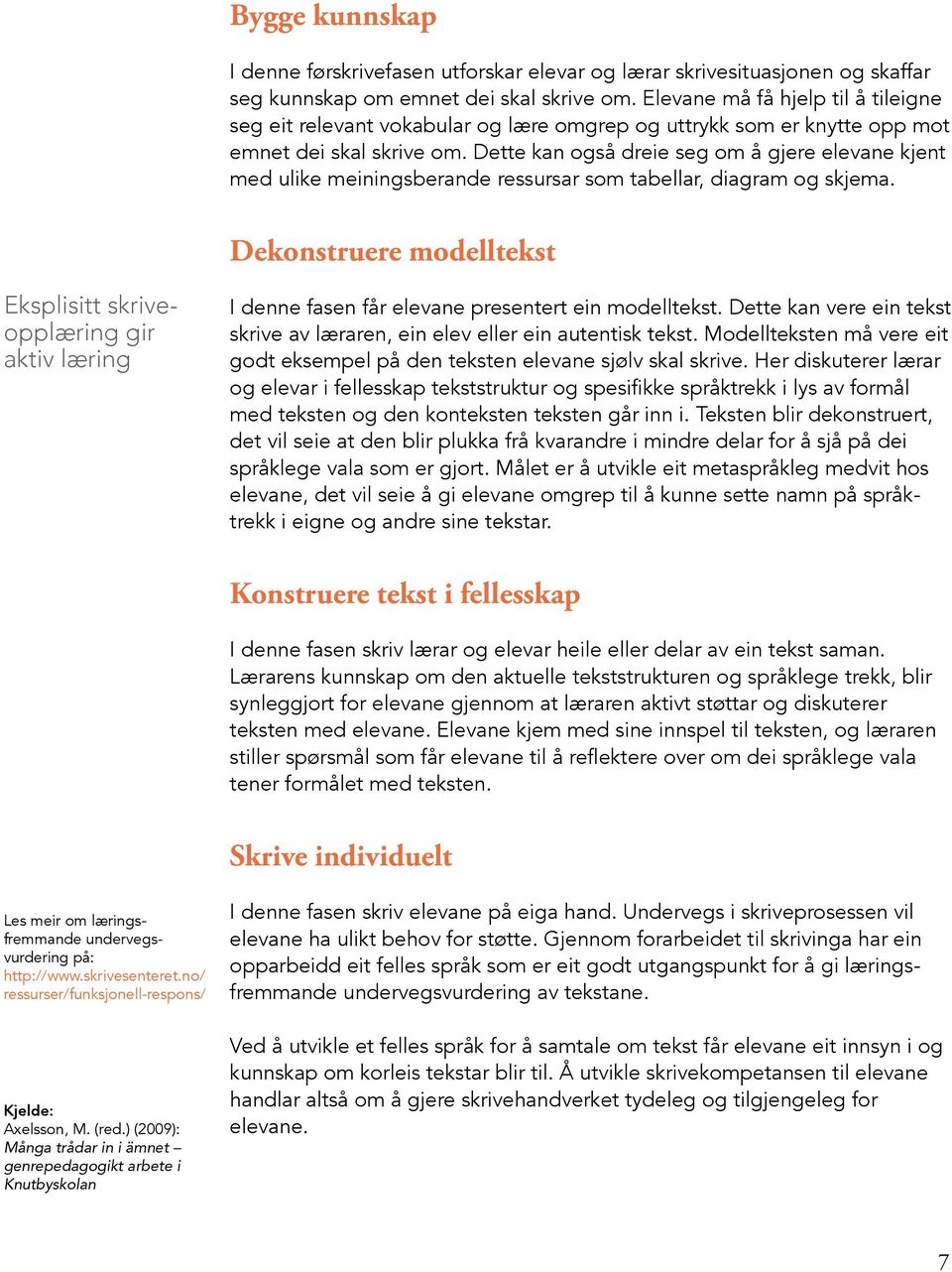 Dette kan også dreie seg om å gjere elevane kjent med ulike meiningsberande ressursar som tabellar, diagram og skjema.