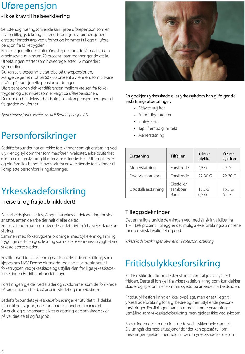 Erstatningen blir utbetalt månedlig dersom du får nedsatt din arbeidsevne minimum 20 prosent i sammenhengende ett år. Utbetalingen starter som hovedregel etter 12 måneders sykmelding.