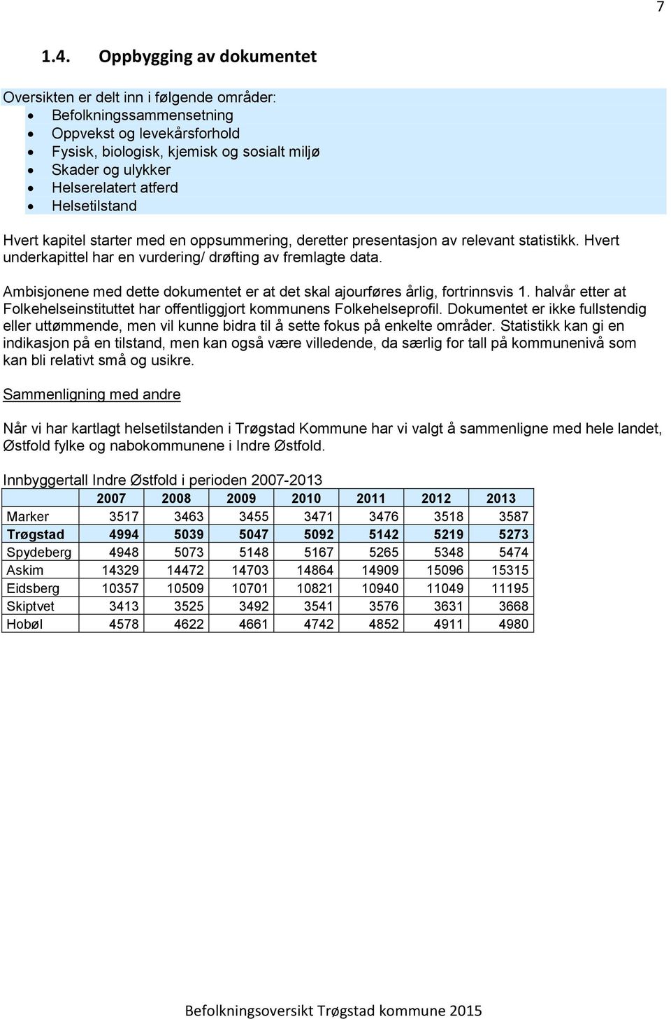 atferd Helsetilstand Hvert kapitel starter med en oppsummering, deretter presentasjon av relevant statistikk. Hvert underkapittel har en vurdering/ drøfting av fremlagte data.