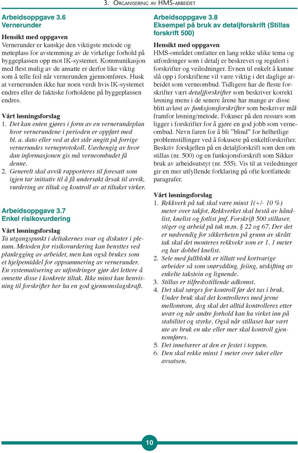 Husk at vernerunden ikke har noen verdi hvis IK-systemet endres eller de faktiske forholdene på byggeplassen endres. 1.