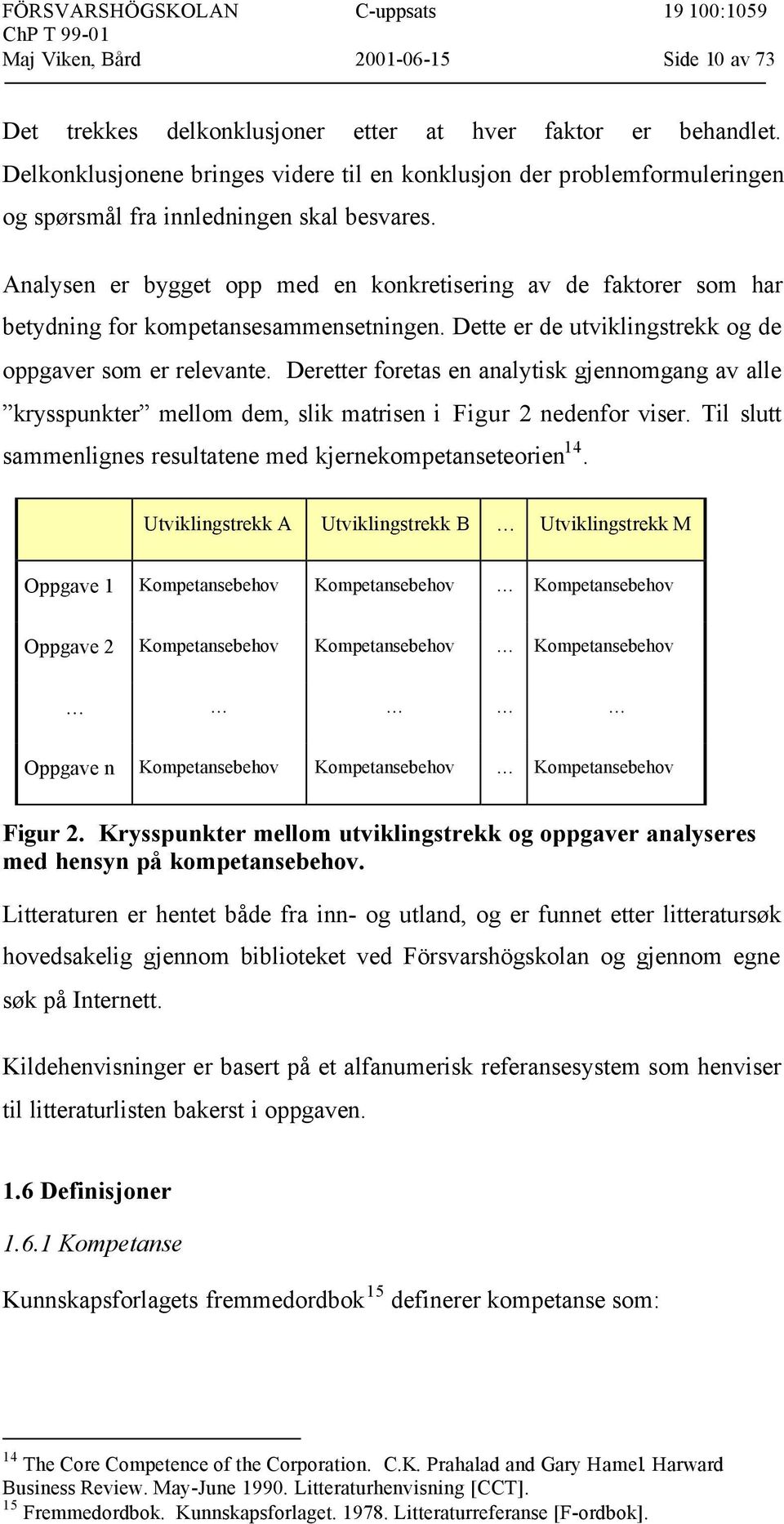 Analysen er bygget opp med en konkretisering av de faktorer som har betydning for kompetansesammensetningen. Dette er de utviklingstrekk og de oppgaver som er relevante.