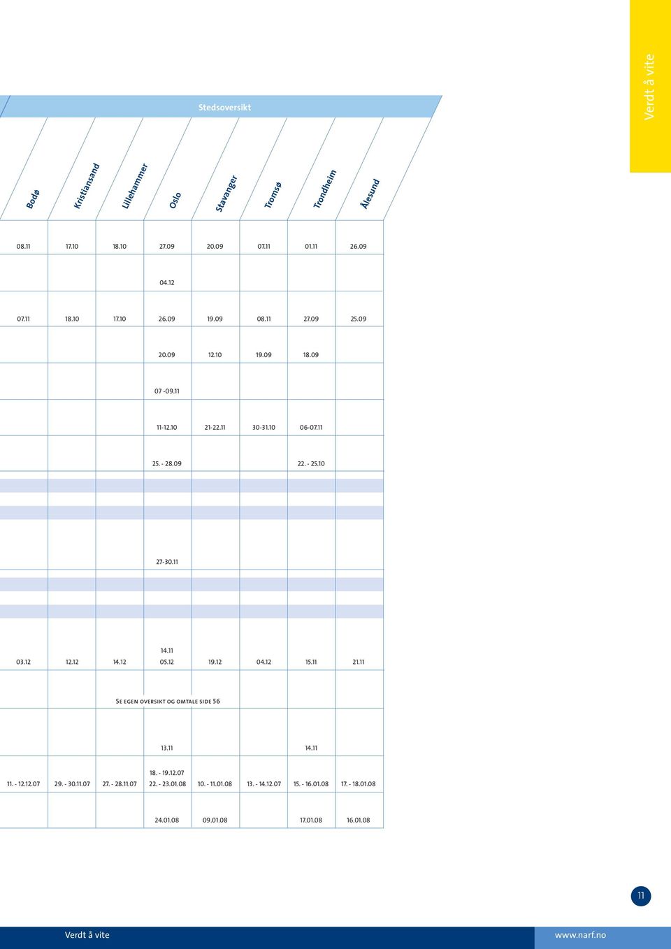 11 14.11 03.12 12.12 14.12 05.12 19.12 04.12 15.11 21.11 Se egen oversikt og omtale side 56 13.11 14.11 18. - 19.12.07 11. - 12.12.07 29. - 30.11.07 27.