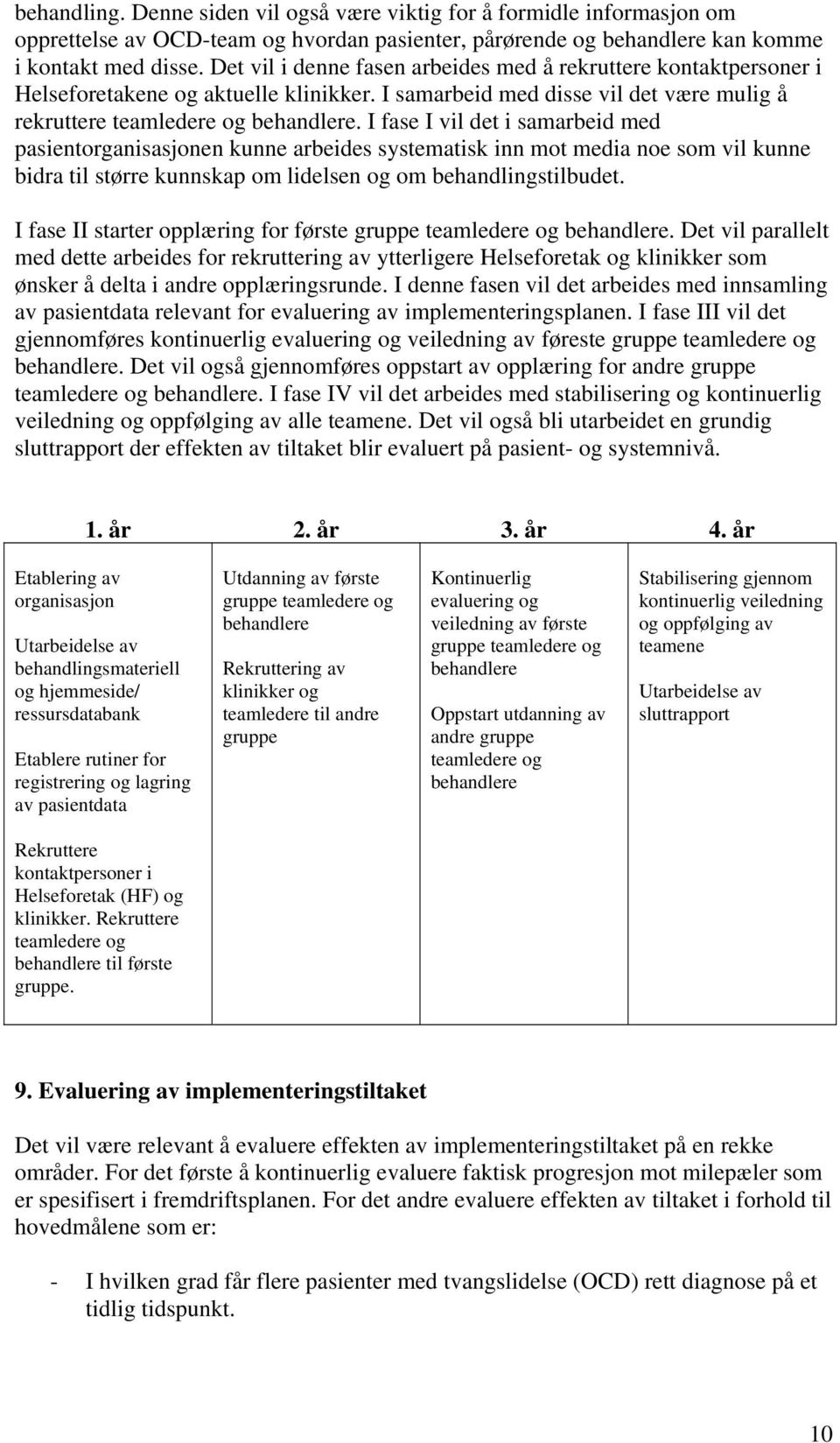 I fase I vil det i samarbeid med pasientorganisasjonen kunne arbeides systematisk inn mot media noe som vil kunne bidra til større kunnskap om lidelsen og om behandlingstilbudet.