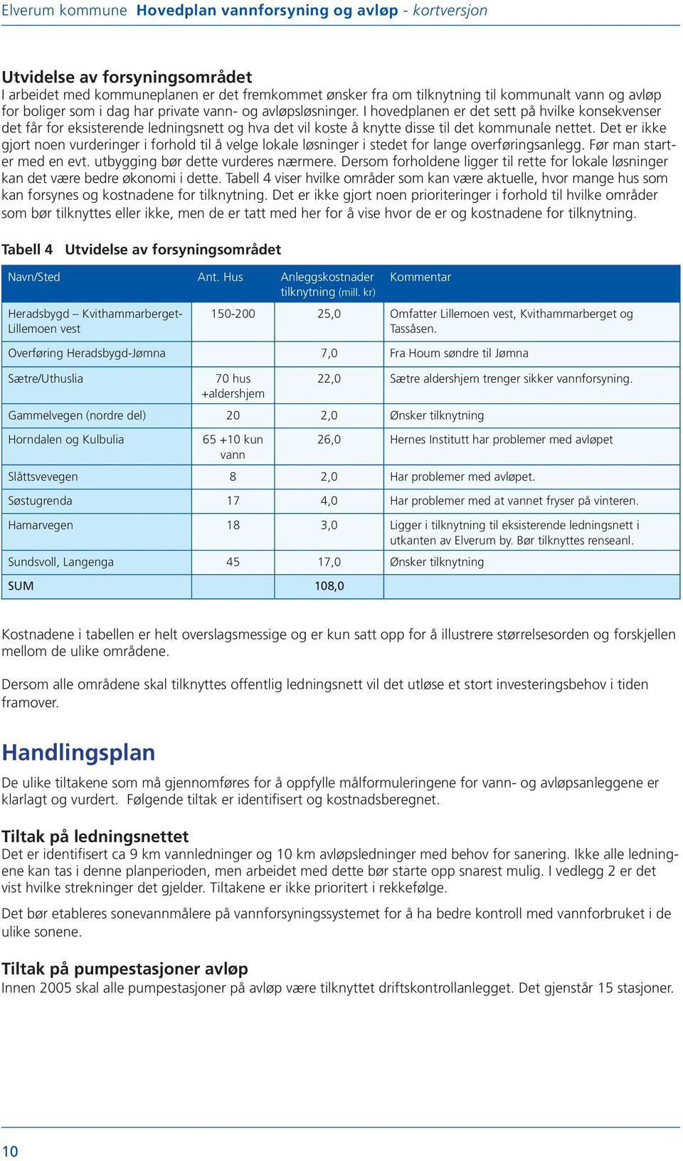 Det er ikke gjort noen vurderinger i forhold til å velge lokale løsninger i stedet for lange overføringsanlegg. Før man starter med en evt. utbygging bør dette vurderes nærmere.