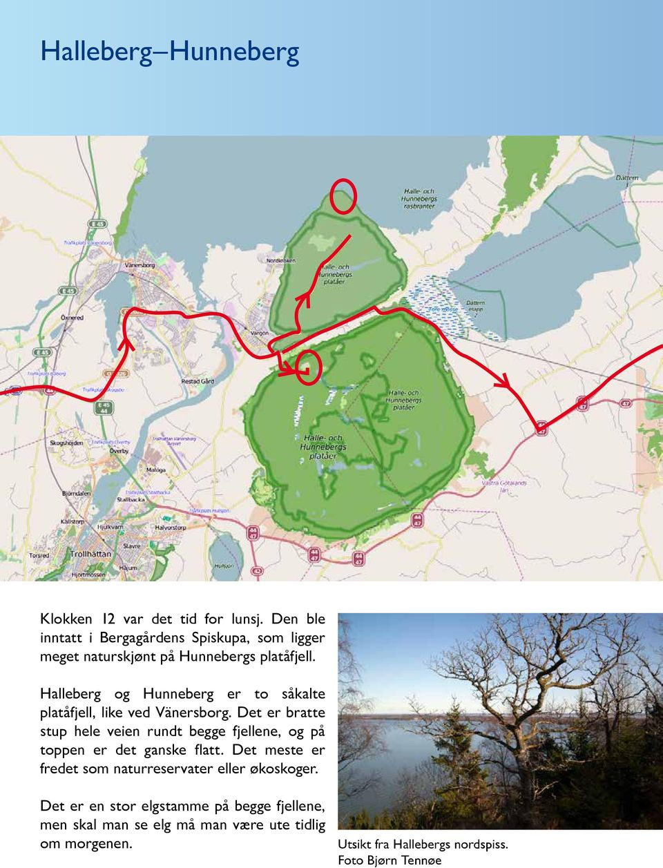 Halleberg og Hunneberg er to såkalte platåfjell, like ved Vänersborg.