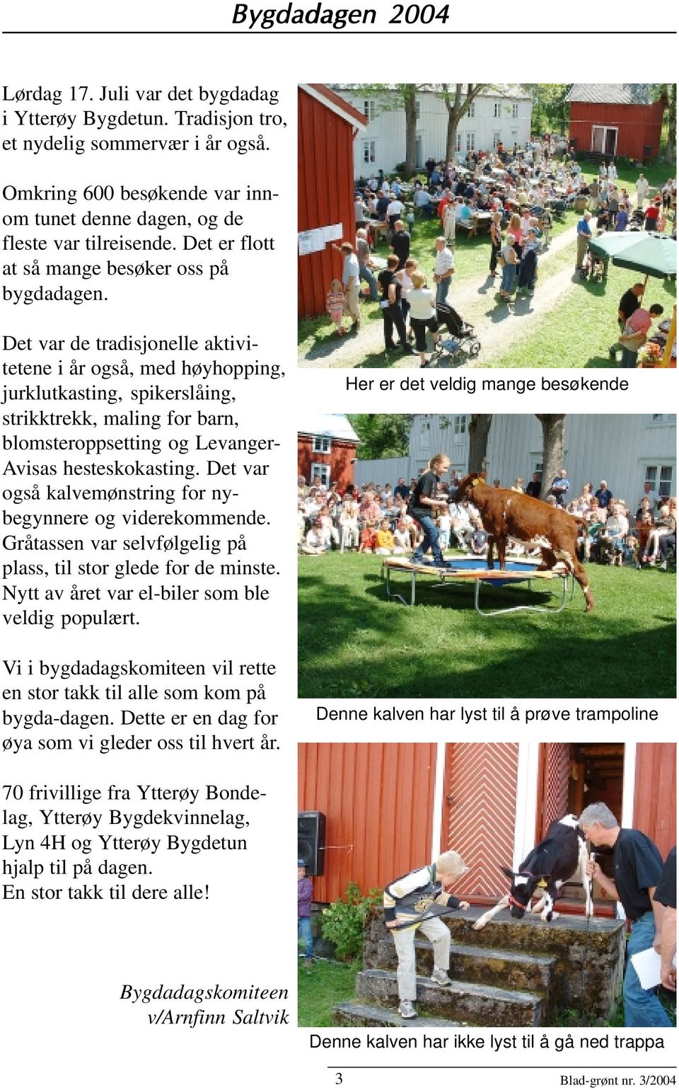 Det var de tradisjonelle aktivitetene i år også, med høyhopping, jurklutkasting, spikerslåing, strikktrekk, maling for barn, blomsteroppsetting og Levanger- Avisas hesteskokasting.