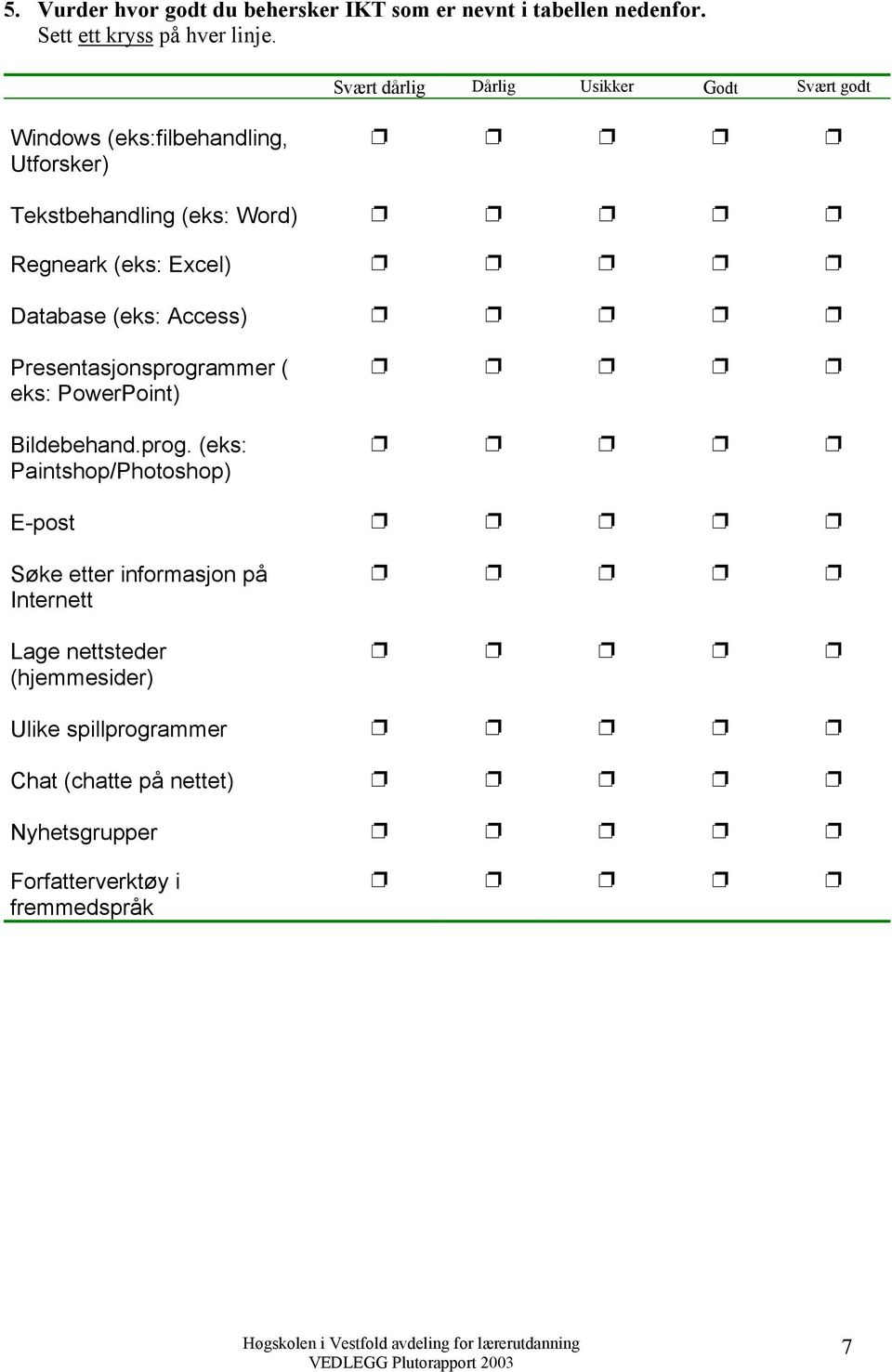 Excel) Database (eks: Access) Presentasjonsprogr