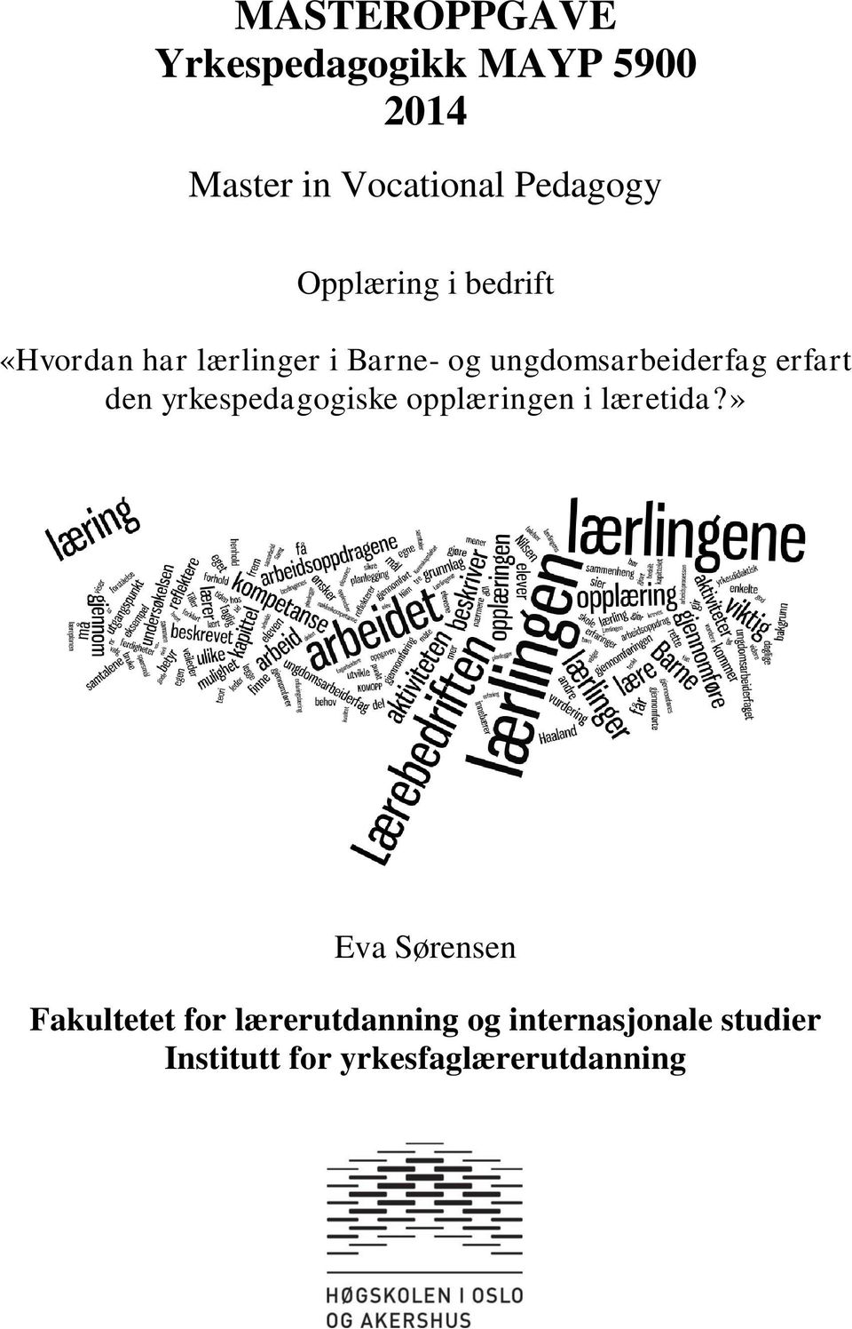 erfart den yrkespedagogiske opplæringen i læretida?