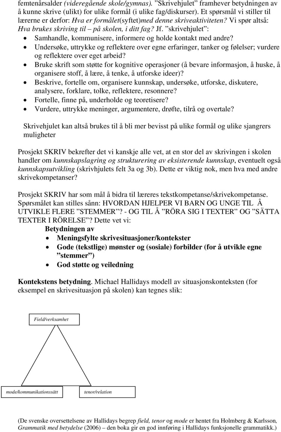 skrivehjulet : Samhandle, kommunisere, informere og holde kontakt med andre? Undersøke, uttrykke og reflektere over egne erfaringer, tanker og følelser; vurdere og reflektere over eget arbeid?